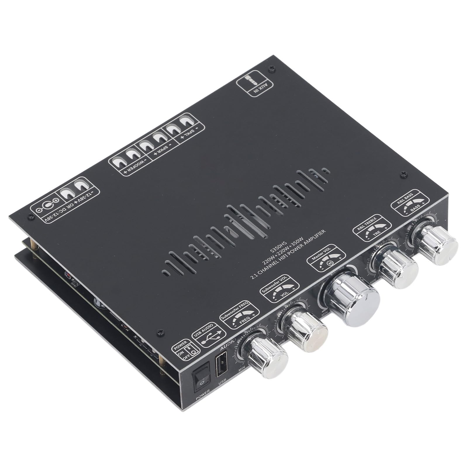 Sxhlseller Scheda Amplificatore BT 5.1, Modulo di Alimentazione Stereo a 2.1 350 W 220 W X 2 con Ingresso USB AUX, Controllo App, Regolazione Alti e Bassi per la Personalizzazione '