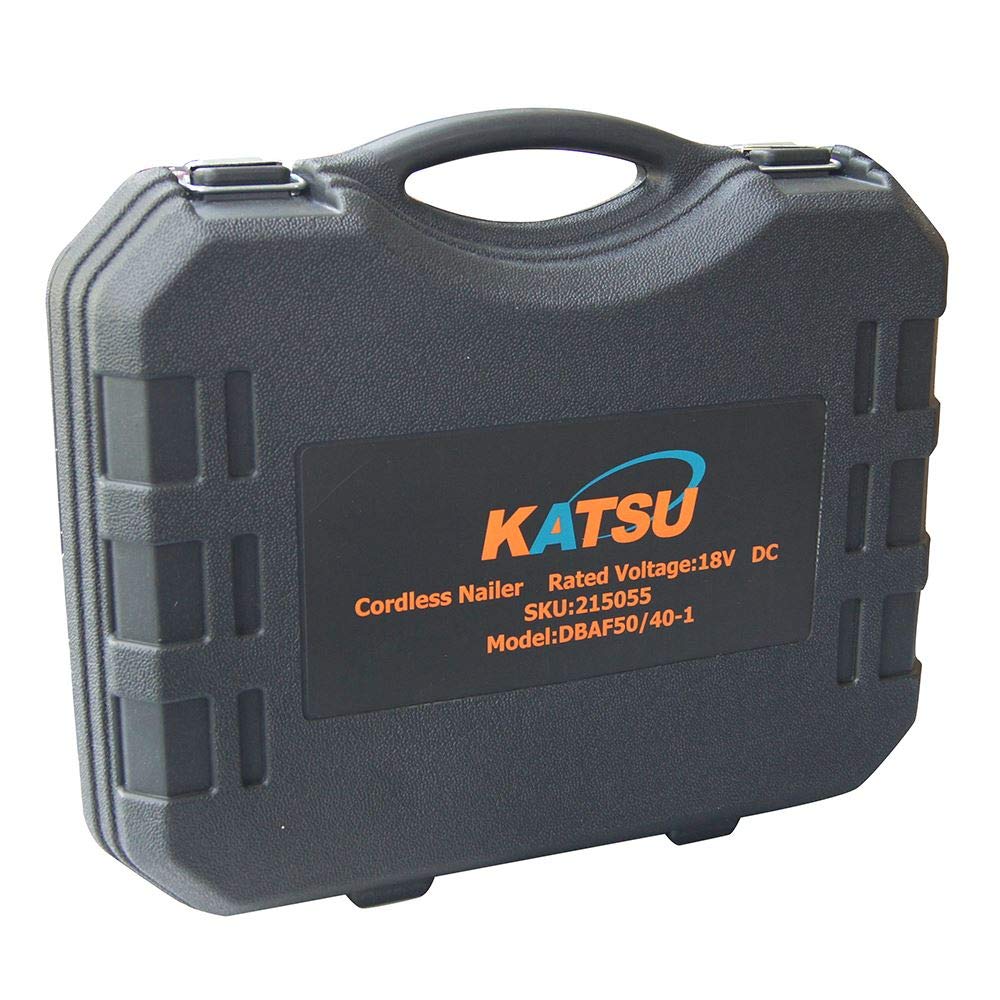 KATSU Tools Pistola cucitrice chiodatrice a batteria industriale 18V con batteria 2.0Ah, compatibile con chiodi 18GA, inclusi chiodi 200 x 40 mm e graffette 200 x 32 mm
