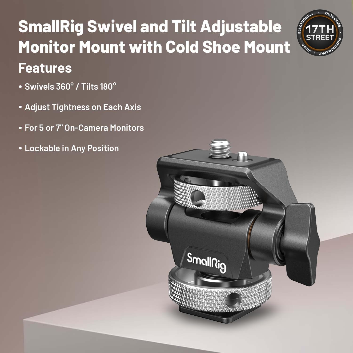 Atomos Ninja Ultra 5.2" Touchscreen 4K HDMI Recording Monitor 5 inch Accessory Kit for Monitors and SmallRig Swivel and Tilt Adjustable Cold Shoe Mount (Essential Bundle Set)