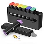 Weekly Pill Organizer 2 Times a Day - Am Pm Pill Box 7 Day, Large Twice Medicine Pill Case for Daily Medication, Vitamins, Fish Oils, Supplements Portable Week Pill Holder Container, Opaque Black