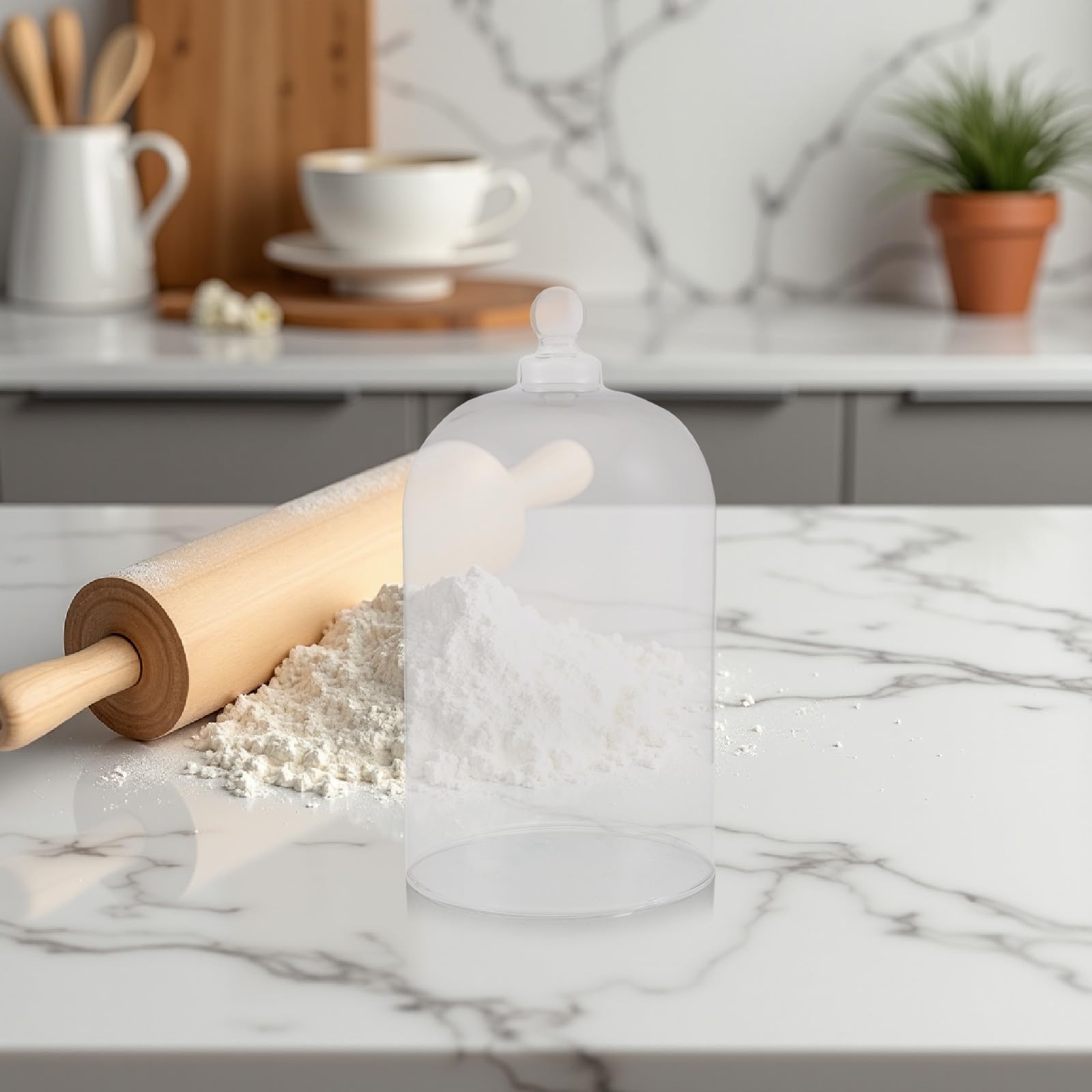 SHOWERORO Cúpula de Cristal para Masa Madre: Campana calentadora para Masa Madre para fermentación - Tarros de fermentación Tapa térmica Transparente Accesorio de Cocina para Hornear — view 6