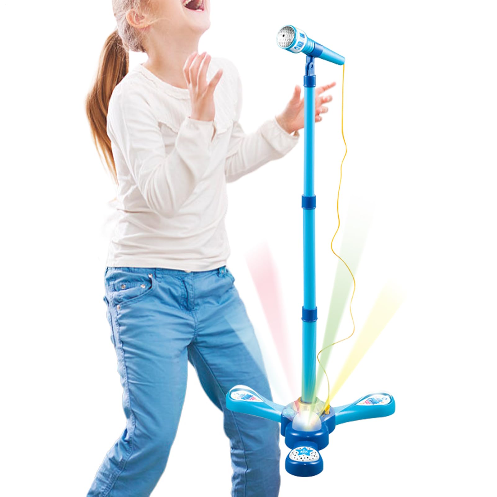 Microfono Giocattolo Per Bambini con Supporto Regolabile Giochi Musicali | Microfoni Karaoke Con Feedback Vocale Per Bambini, Ragazzi, Ragazze, Famiglia E