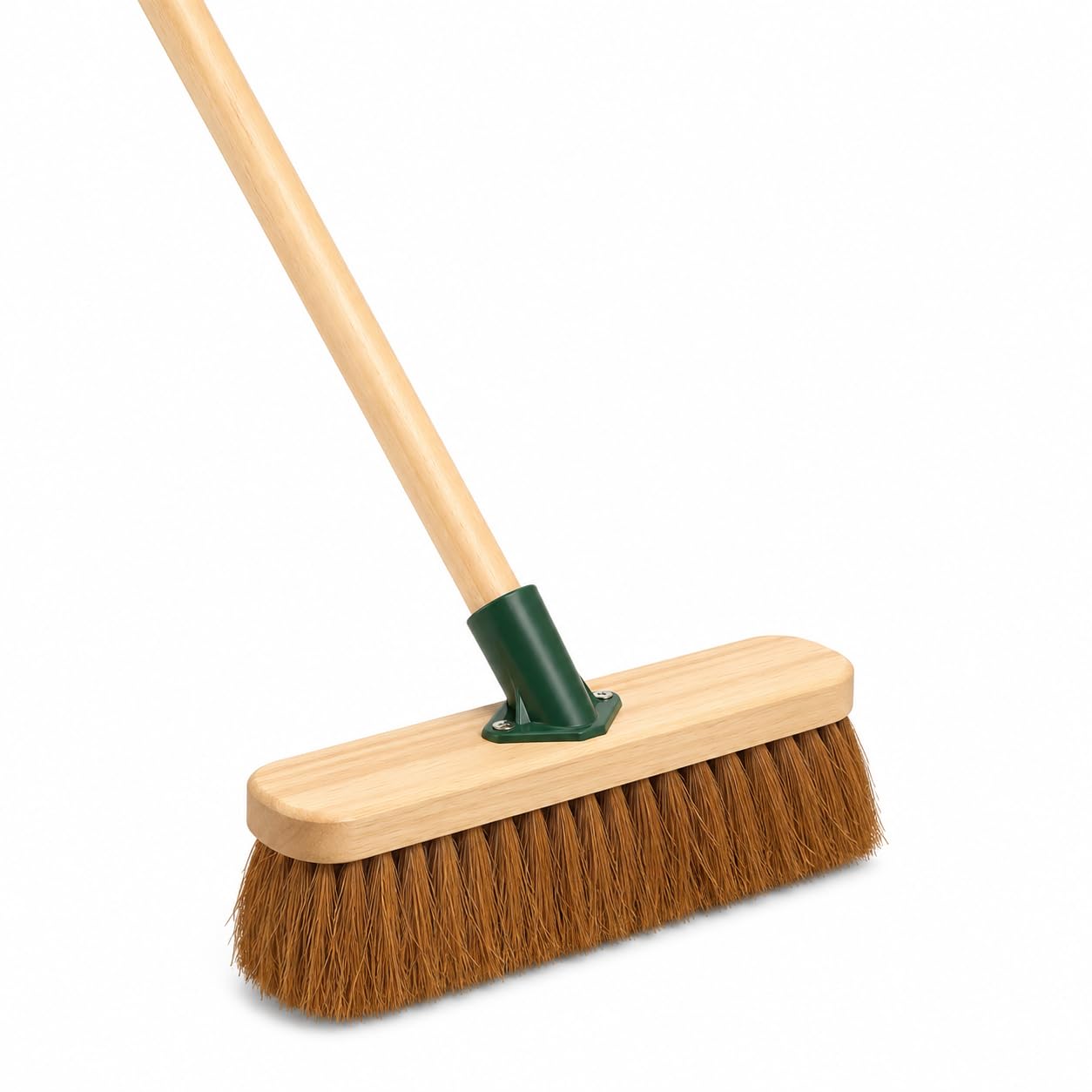 Plushé Haven Natural Wood & Brown 10 Inch Soft Coco Broom With 120Cm Wooden Handle – Indoor Sweeping Brush For Dust, Fine Dirt & Delicate Floors – Lightweight Soft Bristle Household Floor Brush