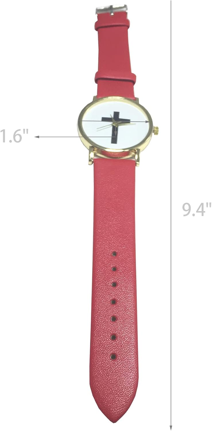 FixtureDisplays® Set of 4 Christian Watch with Cross 13291 13291