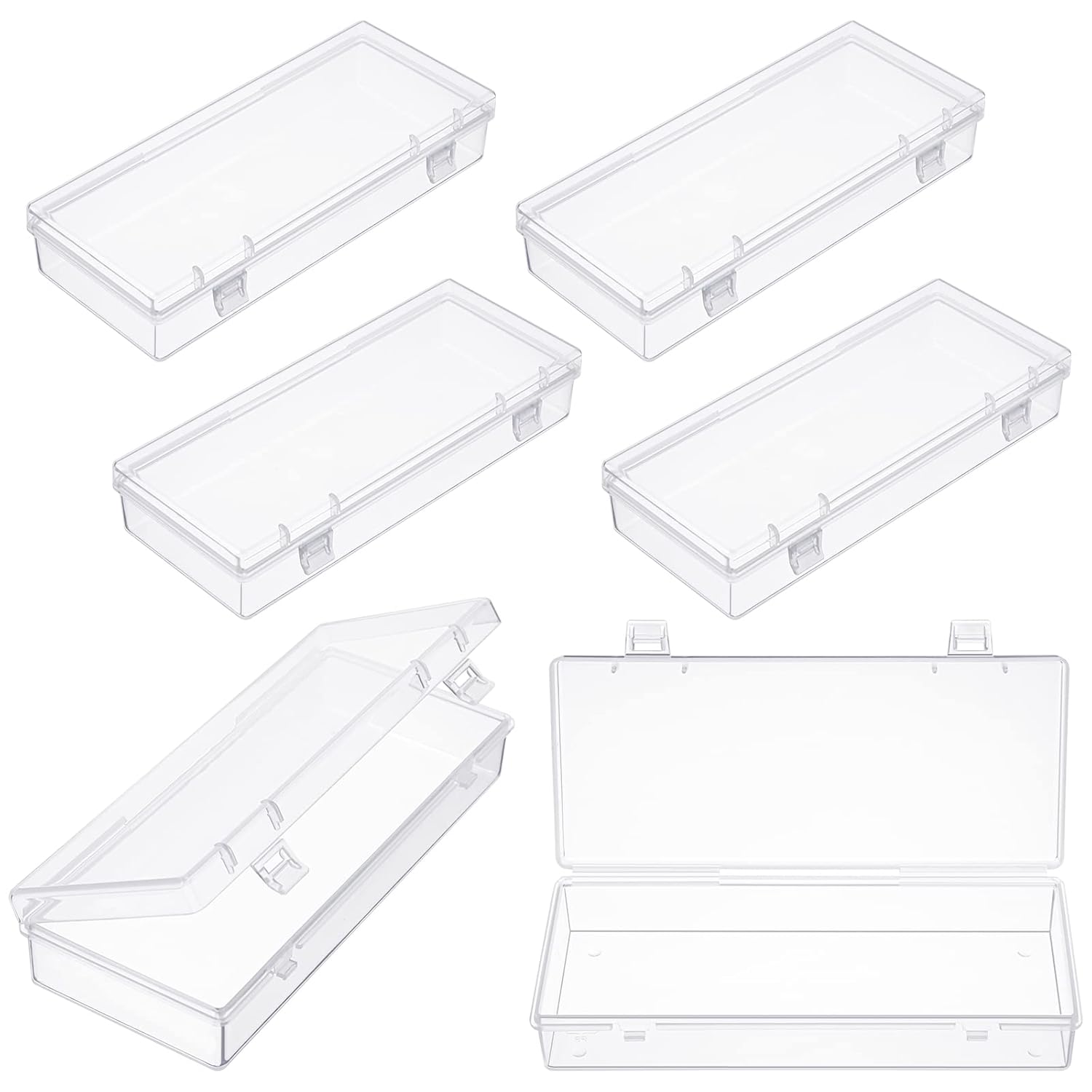 10 Pieces Rectangular Mini Clear Plastic Storage Containers