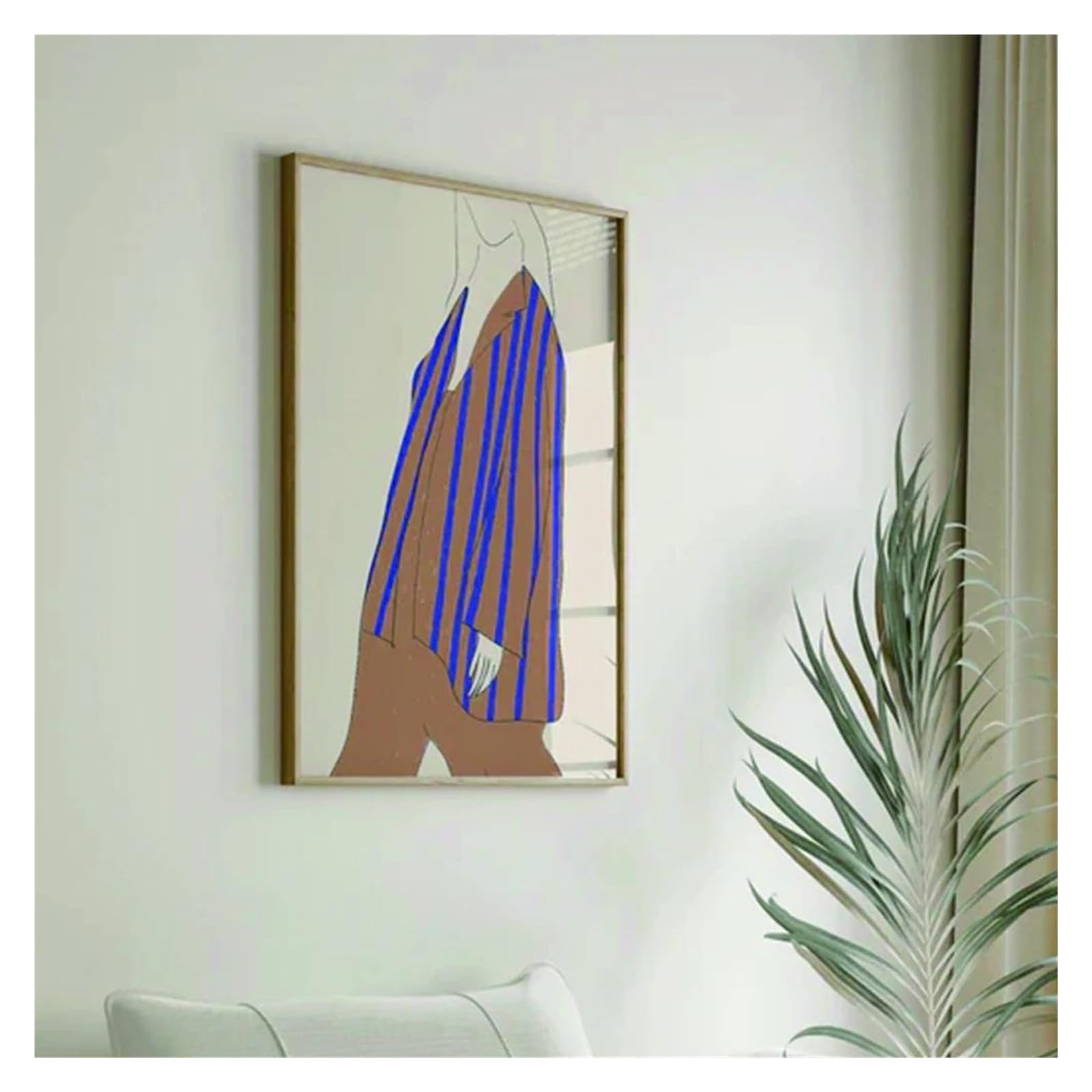 Peinture murale XENITE en toile imprimée : art abstrait haut de gamme marron et bleu