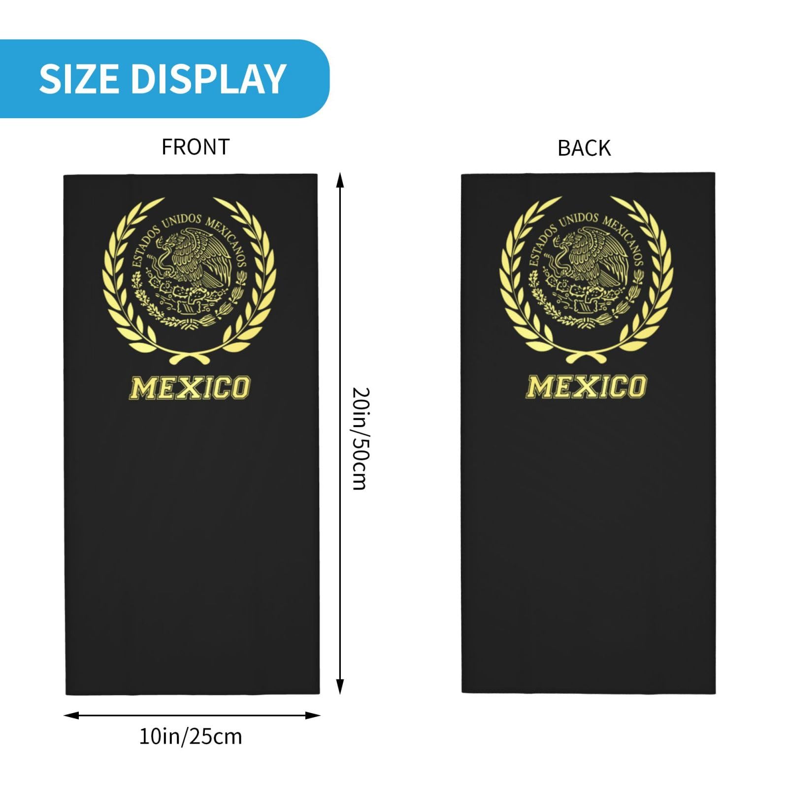 Mexico Mexican Mex Flag Logo Tree Neck Gaiter Face Mask for Men Women UV Protection Seamless Face Shield Cool Breathable Cycling Riding Running Headbands Bandana