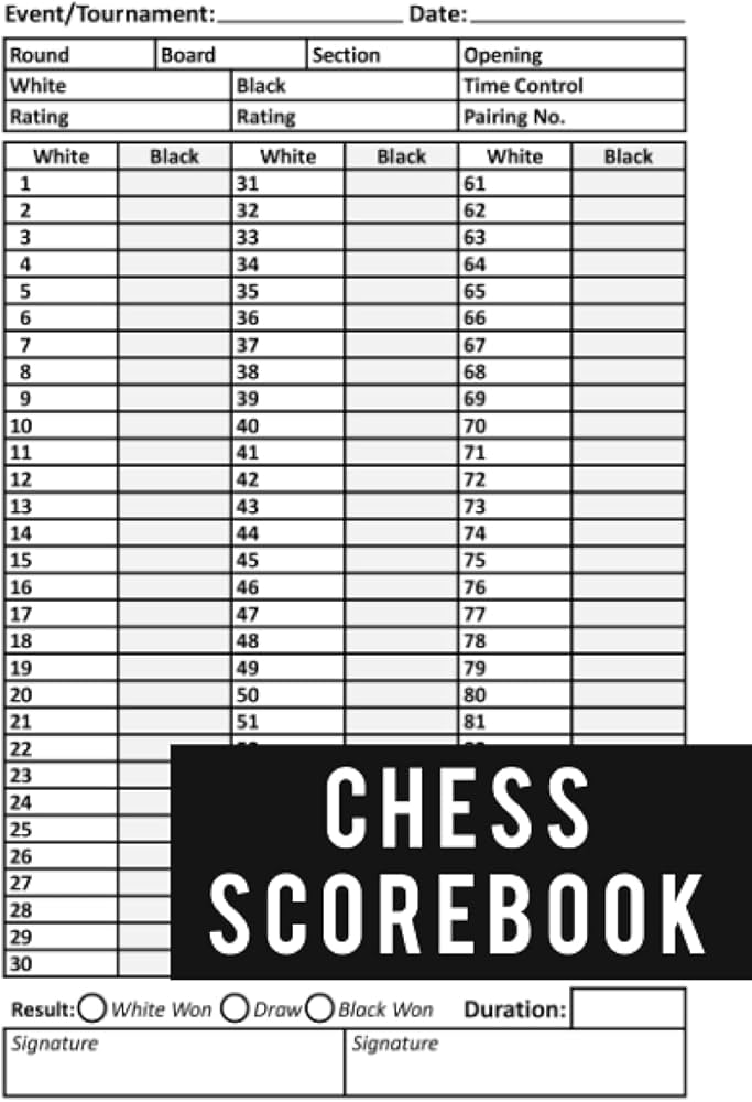 chess-scorebook-chess-notation-notebook-score-sheets-for-chess-119-games-90-moves-per-sheet-easily for Free Chess Score Sheets Printable Chess Scorebook: Chess Notation Notebook - Score Sheets for Chess - 119 Games - 90 Moves per Sheet - Easily for Free Chess Score Sheets Printable
