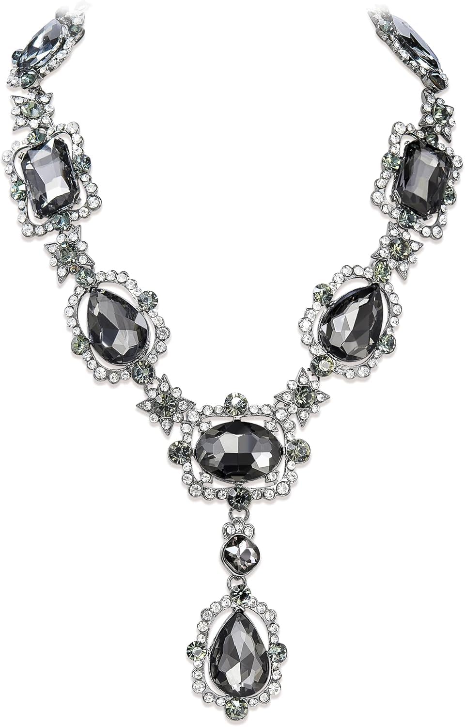 Gehney JN34 Elegant Multi Gemstone Necklace for Women - Traditional 1Gram Gold Layered Necklace with Long Neck Chain - Perfect Jewelry for Women - Gold Plated Chains for Women (Black) (B0CKHM9W8W) Amazon Price History, Amazon Price Tracker