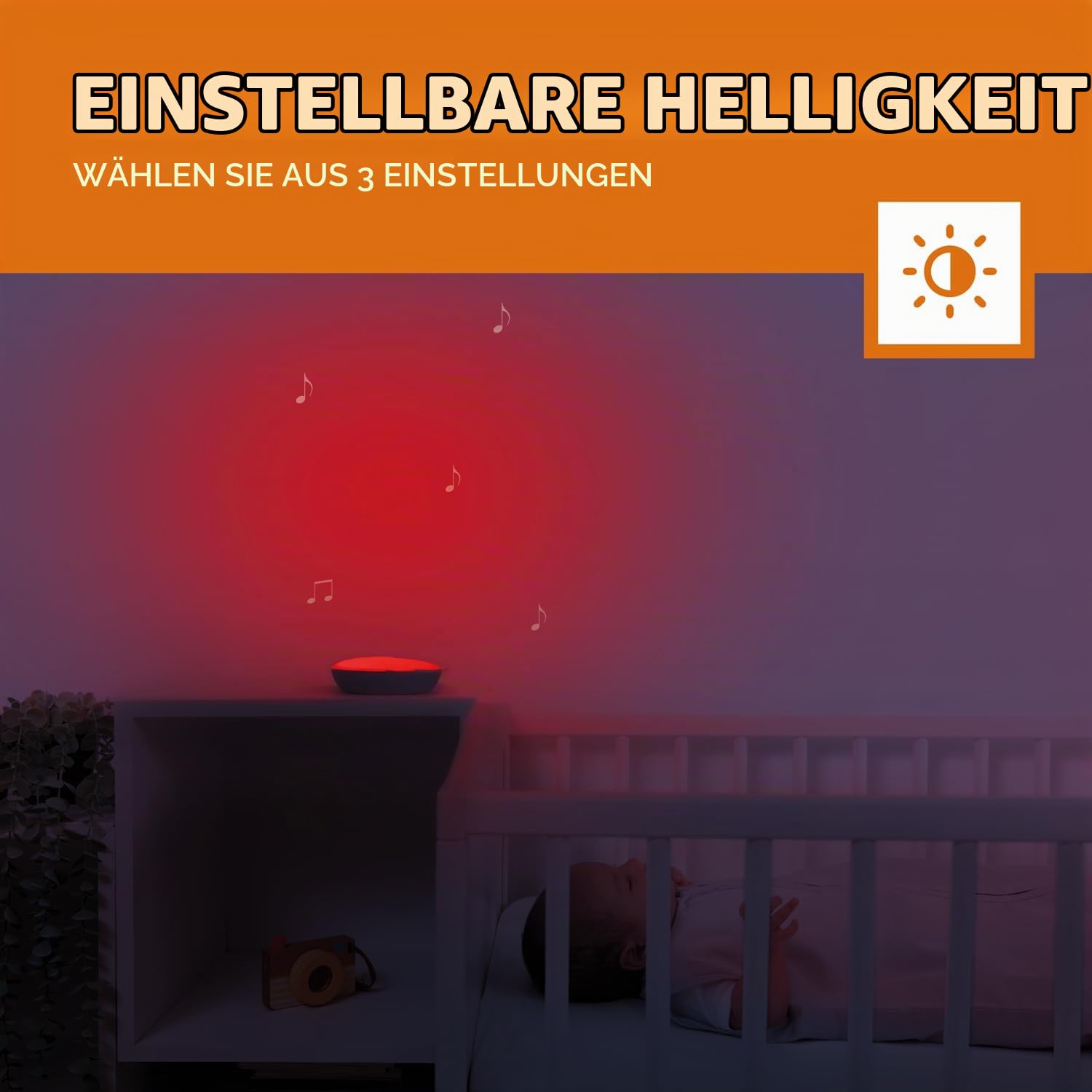 Zazu - Emmy der Elefant Atemlicht mit Nachtlicht & Musikbox - Entspannendes rotes Licht, Weißes Rauschen, Schlaflieder - Automatisches Ein-/Ausschalten - Baby-Schlafhilfe