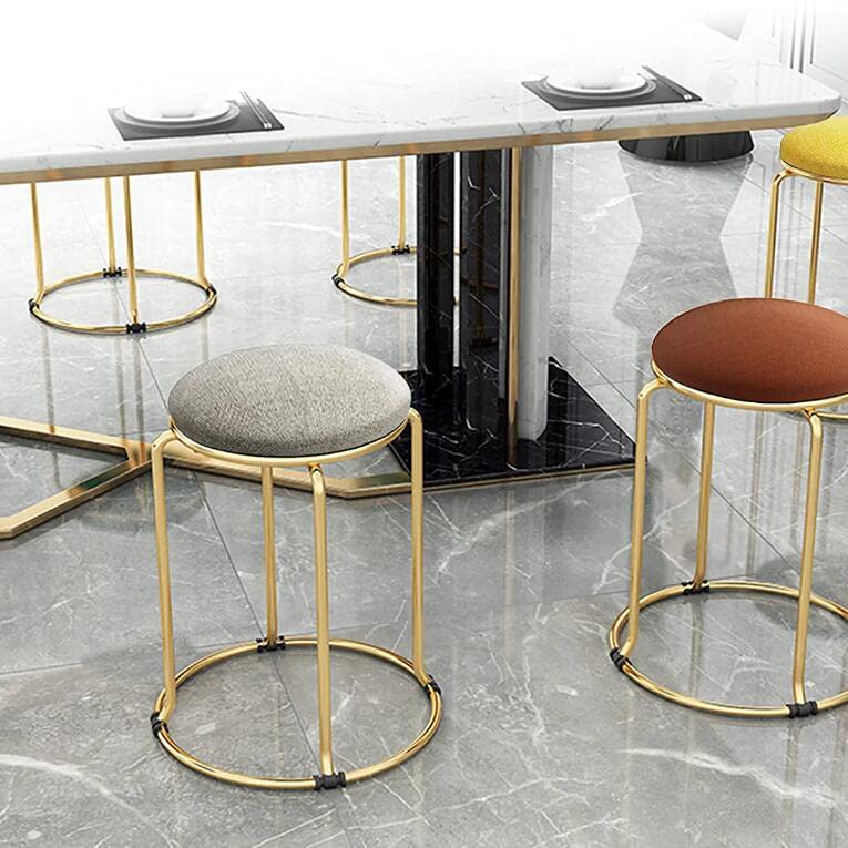 Tabourets empilables dorés de 45 cm pour salon et coiffeuse - 4