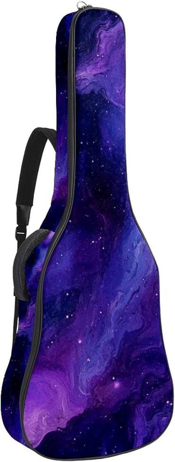 40 41 42 Inch Acoustic Guitar Bag, 0.4 In Thick Sponge Padded Guitar Case Gig Bag with Back Hanger Loop and 2 Pockets, Art Hearts Leopard Print
