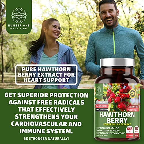 2-Pack N1N Premium Hawthorn Berry Capsules [Max Strength, 2660Mg] All Natural Hawthorn Extract Supplement For Heart Health Support And Immunity, 240 Caps #TOP2