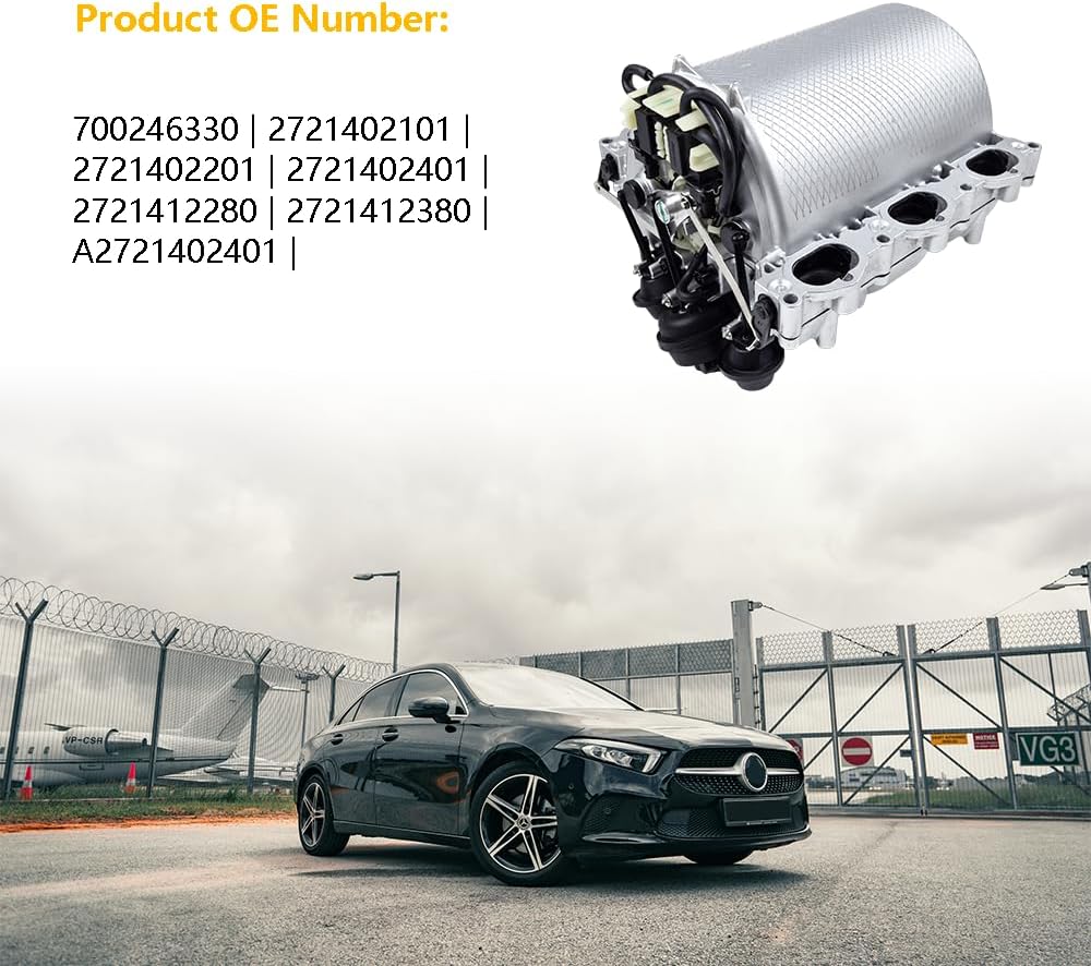 Engine Intake Manifold w/Gasket | Fit for Mercedes Benz C230 C250 C280 C300 C350 CLK350 E280 E350 S400 GLK350 ML350 ML450 R350 SLK280 SLK300 SLK350, V6 272 Engine | OE# 2721402201 2721402401