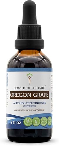 Secrets of the Tribe Oregon - Extracto de tintura de uva sin alcohol, gotas de hierbas de alta potencia, tintura hecha de uva Oregon cultivada
