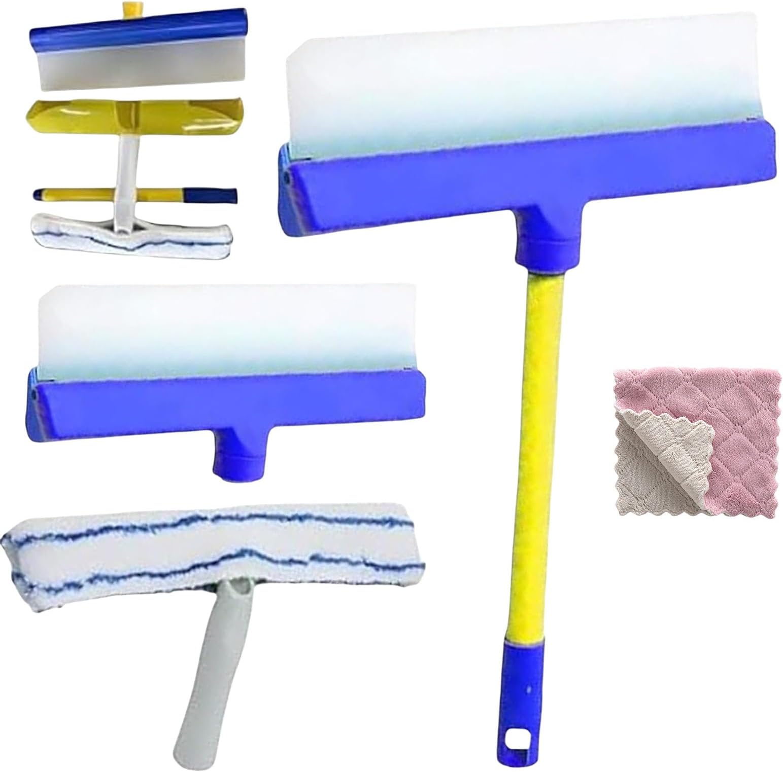 Alisanda 2025 New Multifunctional Silicone Window Squeegee Kit – Recyclable Cleaner for Shower Glass, Car Windows, Bathroom Mirrors & Home Use (Blue)