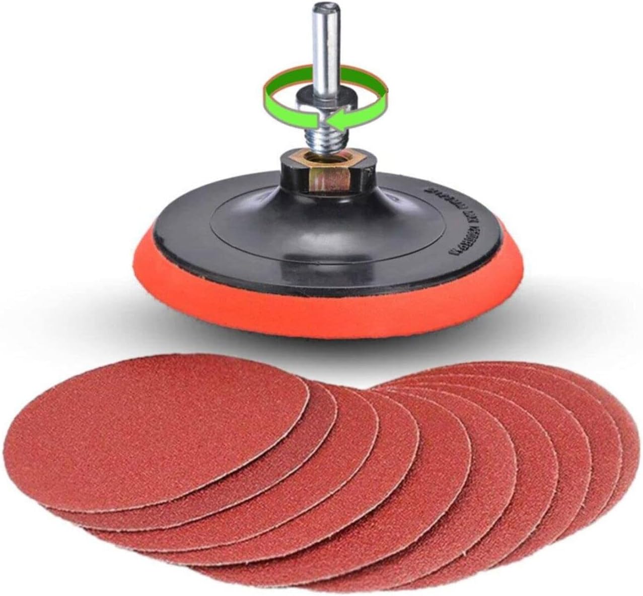Badem10 Cırt Zımpara Seti + Matkap Aparatı + 115 mm Taban (12 PARÇA SET)