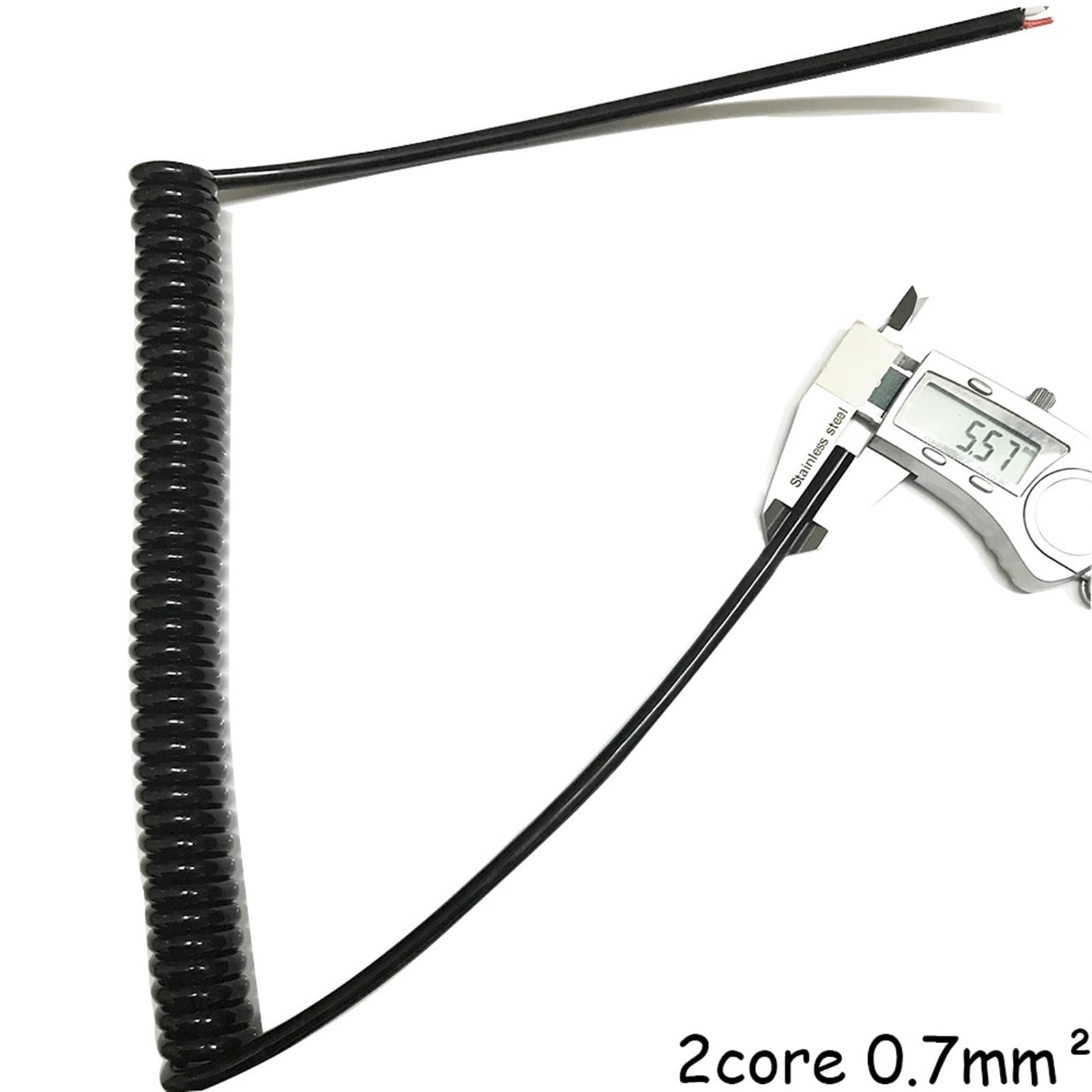 Cavi a Molla per telefoni, Cavo a Spirale Ondulato a 2 conduttori, 0,7 mm Quadrati,5 Metri, Diametro Interno 6, Tubo Flessibile a | Line length 5 meter