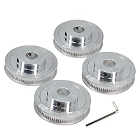 Vista 18 de 2GT Poleas 80 dientes 0.236 in diámetro 80T correa dentada poleas de aluminio para correa de 0.236 in de ancho 0.236 in Impresoras 3D piezas, 4