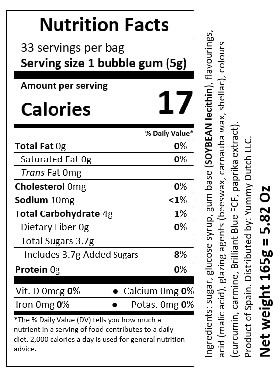 Chicle Fini Fruits Bubble Gum Sabor Frutas 165g miniatura 2