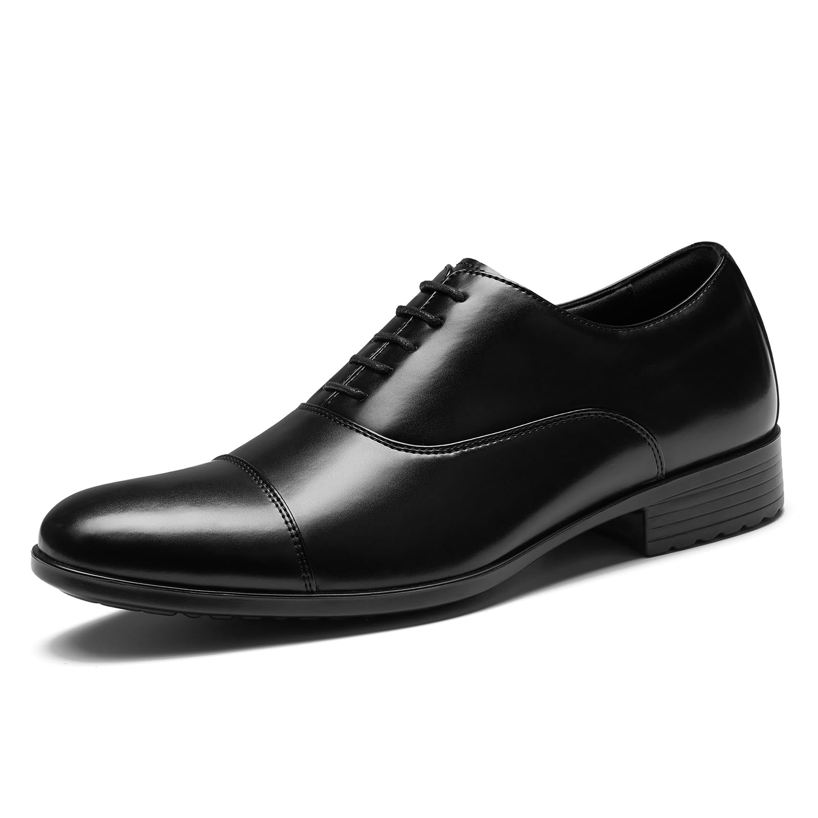 HEEZ Mens Patent Leather Dress Shoes, Tuxedo Shoes for Men Non Slip, Cap Toe Lace Up Formal Oxfords for Wedding Prom Party Dance Business — view 9