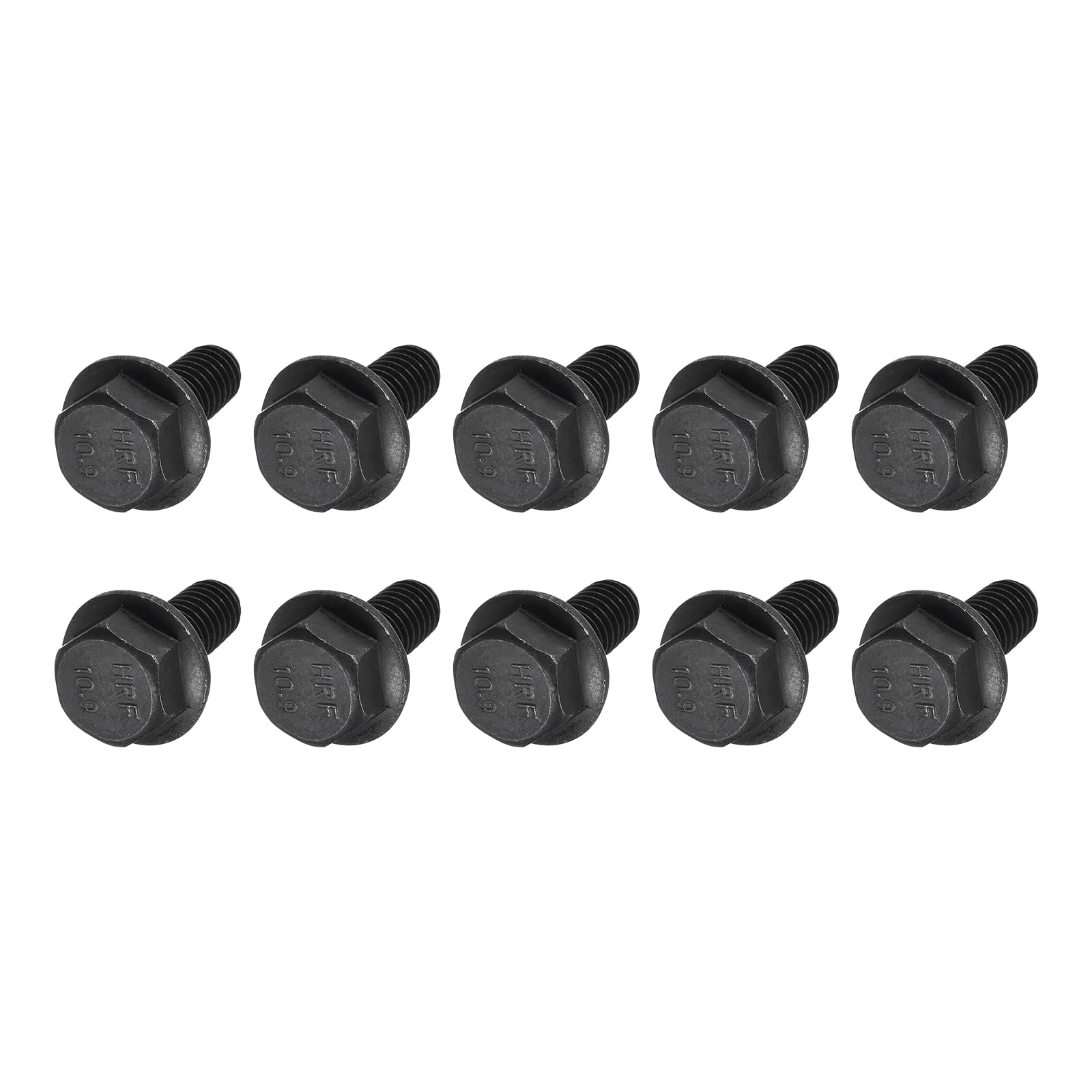 METALLIXITY Flanged Hex Head Bolts (M6x16mm) 10pcs, Hexagon Bolt Fully Thread Screw - for House Construction Hardware Fasteners