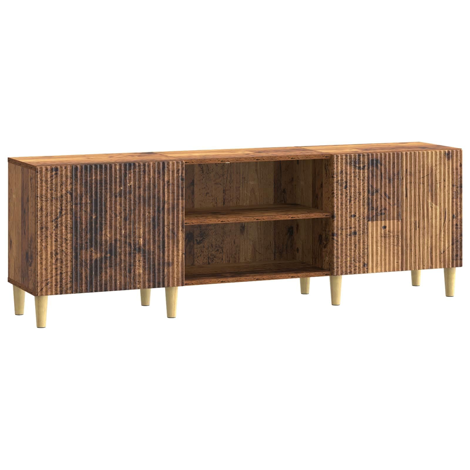 Meuble TV en bois vieilli 150 cm table TV moderne salon et chambre