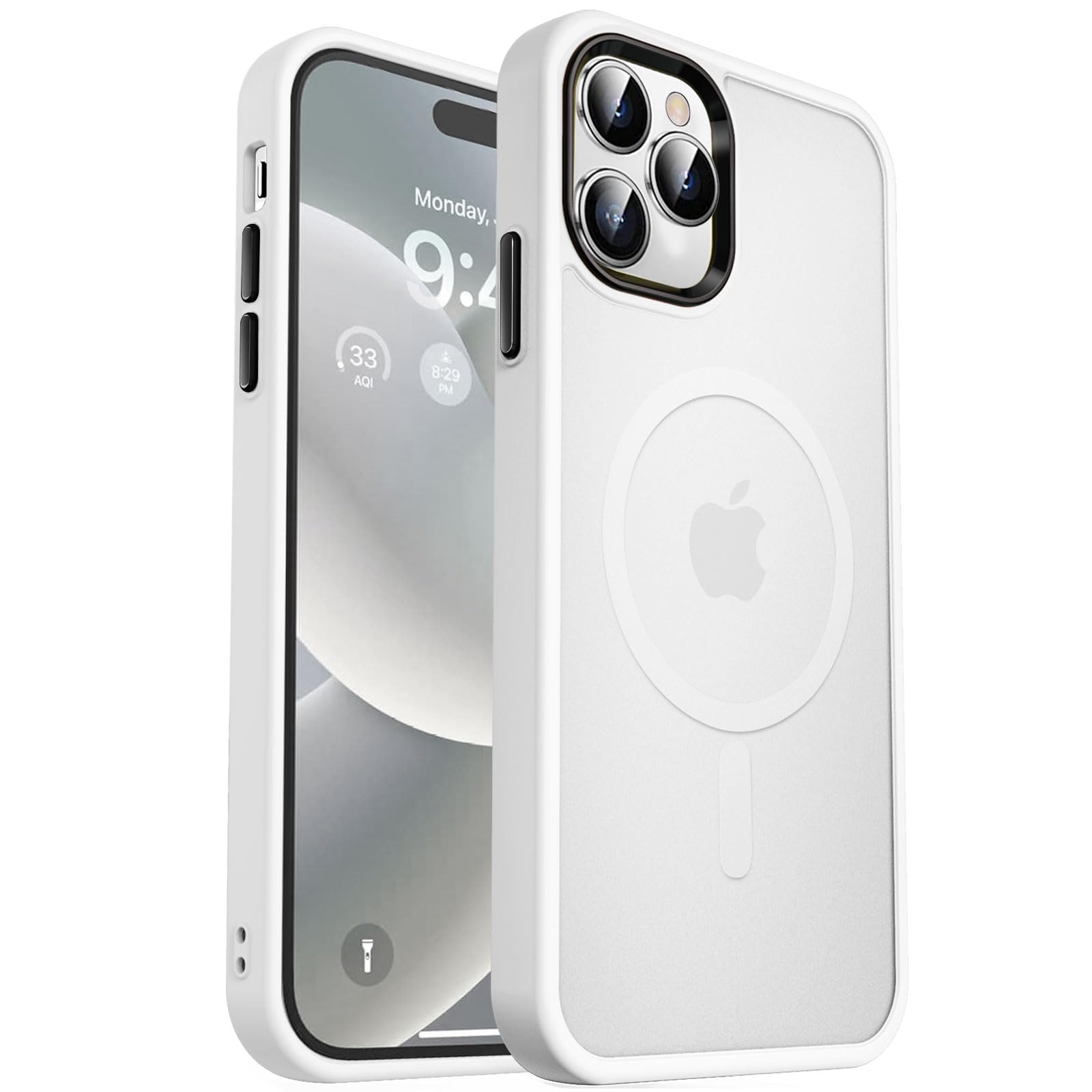 MOCCA Strong Magnetic for iPhone 14 Pro Max Case [Compatible with Magsafe] [10FT Military Grade Protective] Translucent Matte Slim Shockproof Case for