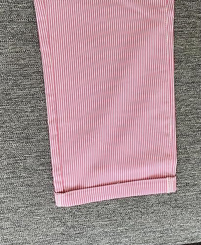 Ladies' Roll Comfort Stretch Cuff Capri | Pink/White, XXL4