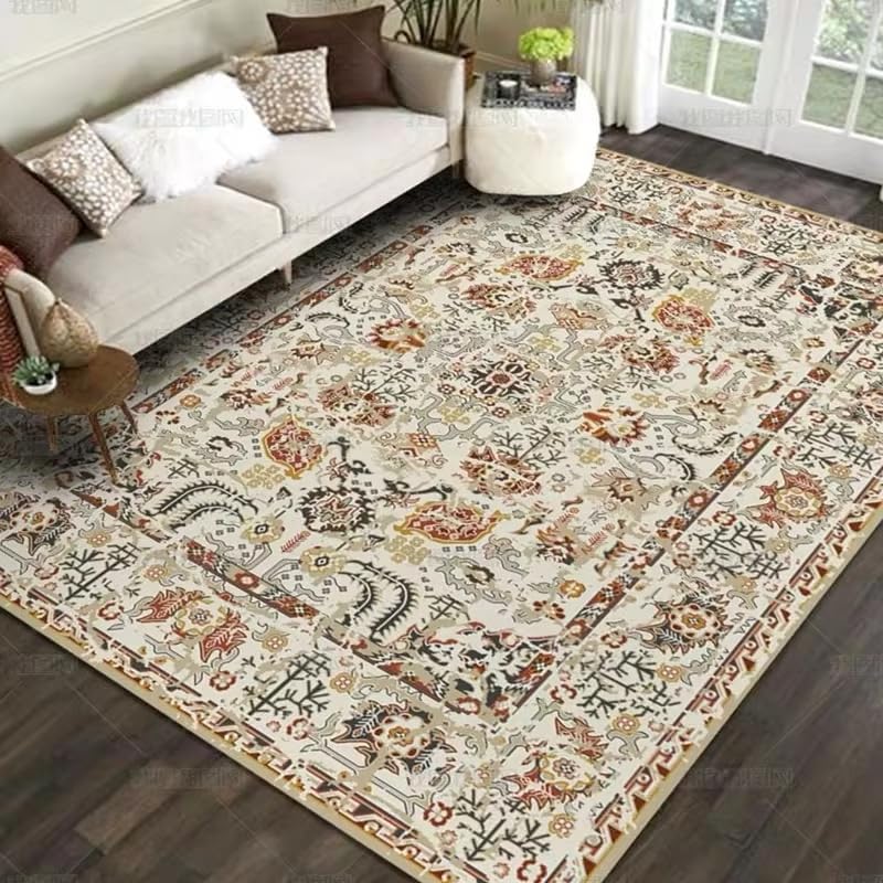 Tapis de style ethnique lavable pour créer un salon chaleureux