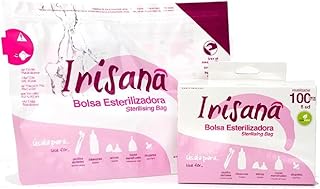 Irisana - Bolsa Esterilizada para Microondas - Pack de 10 Unidades - Color Blanco - Sin BPA - Manipulación Segura y Cómoda - Bolsas Reutilizables hasta 20 Usos