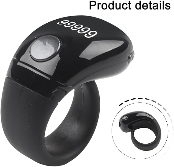 Digital Tasbih Ring Adjustable Fit Self-Locking Function(Black)