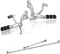 Vista 23 de TCT-MOTORPARTS Kit de Control Medio Negro FootPegs Compatible con Harley Sportster Iron XL883 XL1200 72 48 Super Low Roadster Custom 2014-2022