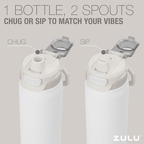 Miniatura 7 de ZULU Powerfill Pro - Botella de agua de acero inoxidable de 24 onzas con tapa de llenado rápido, de metal aislado al vacío de triple pared, tapa de