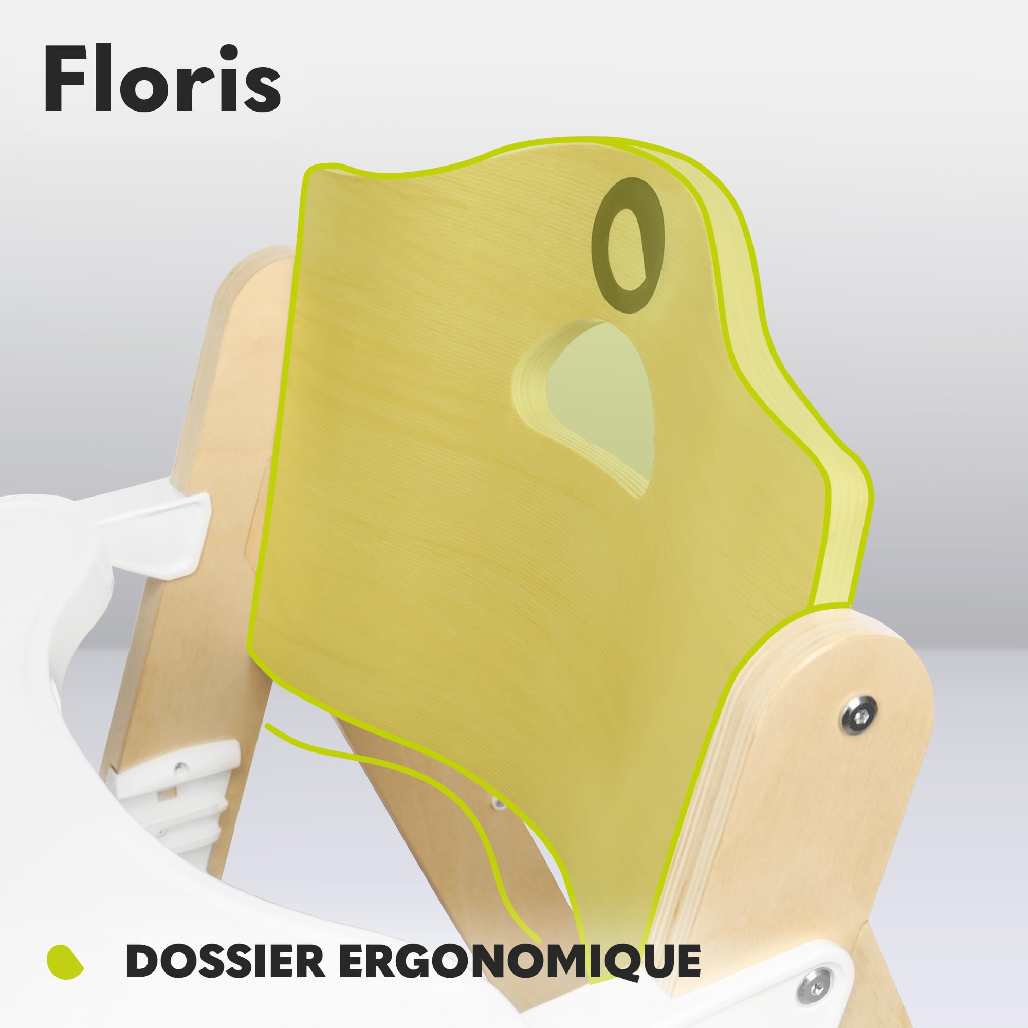 LIONELO Floris chaise haute bébé en bois 3 en 1, plateau amovible, de 6 à 36 mois, ceintures de sécurité à 5 points, capacité de charge jusqu'à 15 kg / 40 kg (NATURAL)