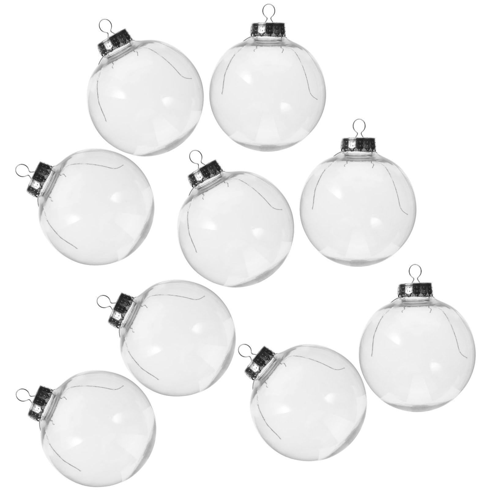 Cabilock 10stücke Weihnachtsbaumkugeln Transparente Weihnachtsbaum-hängedekoration Befüllbare Xmas Kugeln Festliche Ornamente Für Kreative Weihnachtsgestaltung