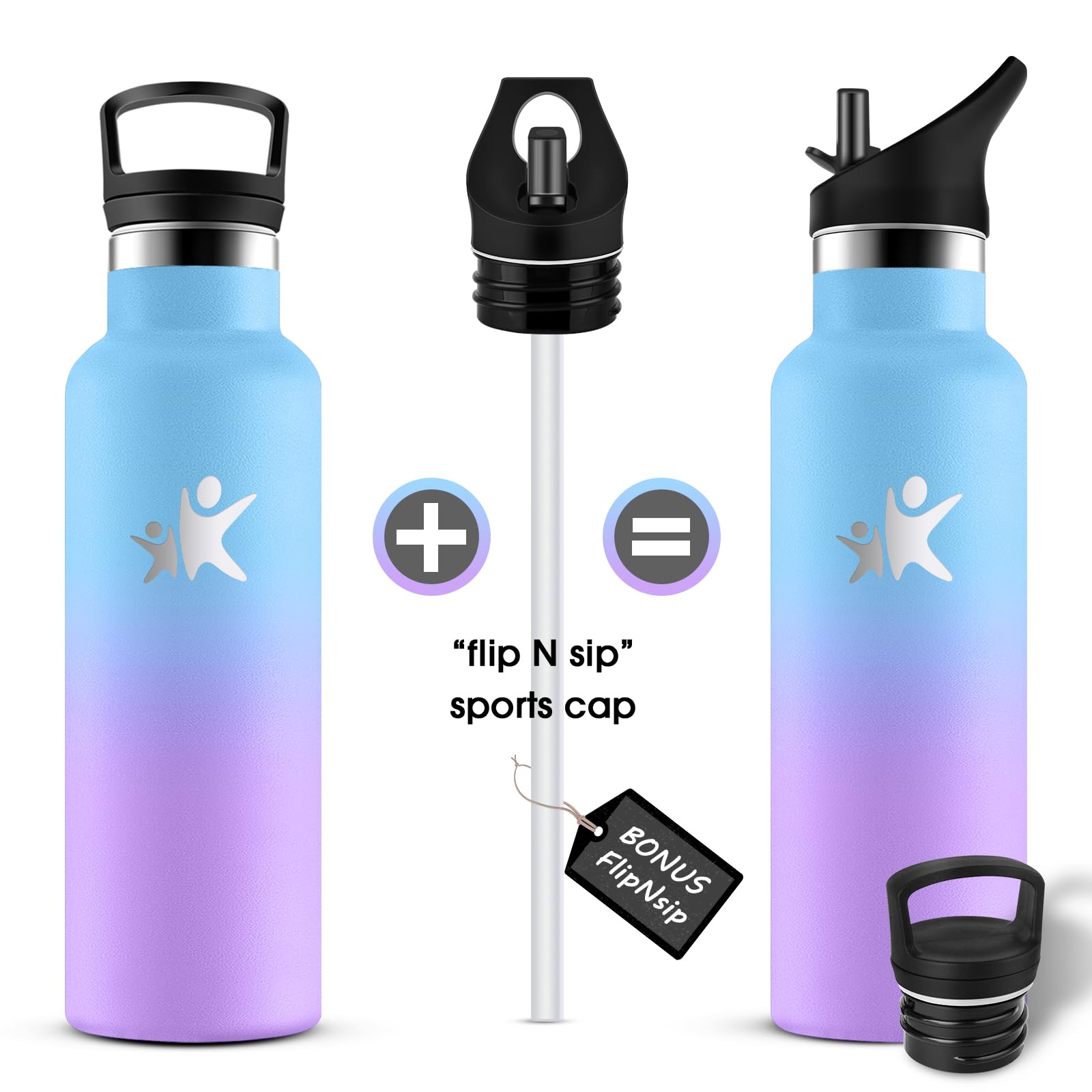 KollyKolla Thermosflasche 500ml | BPA-frei & Auslaufsicher | Hält 12h Warm / 24h Kalt