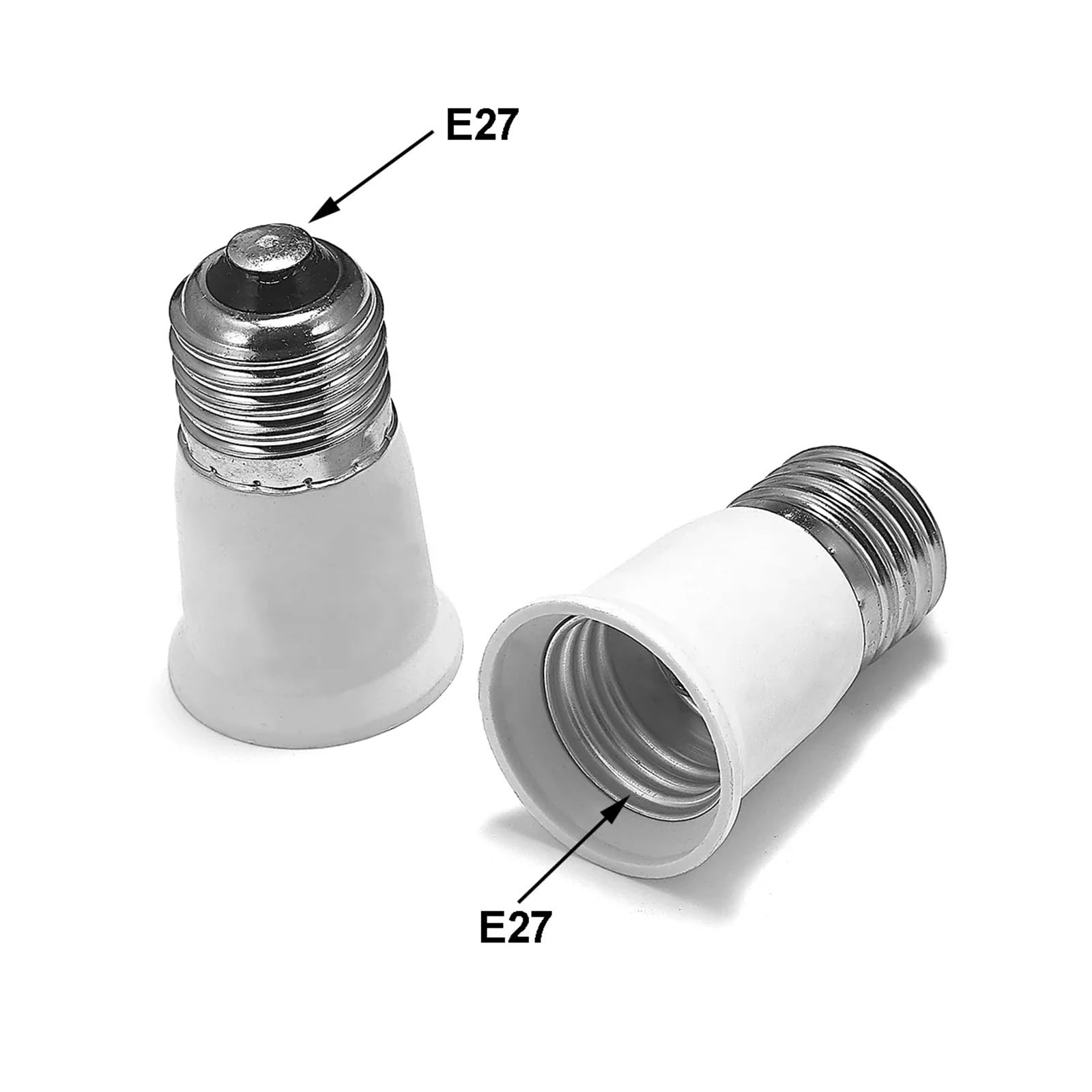 Generico Presa di prolunga da E14 a Adattatore E27 a Portalampada Convertitore Base lampada a LED Luce
