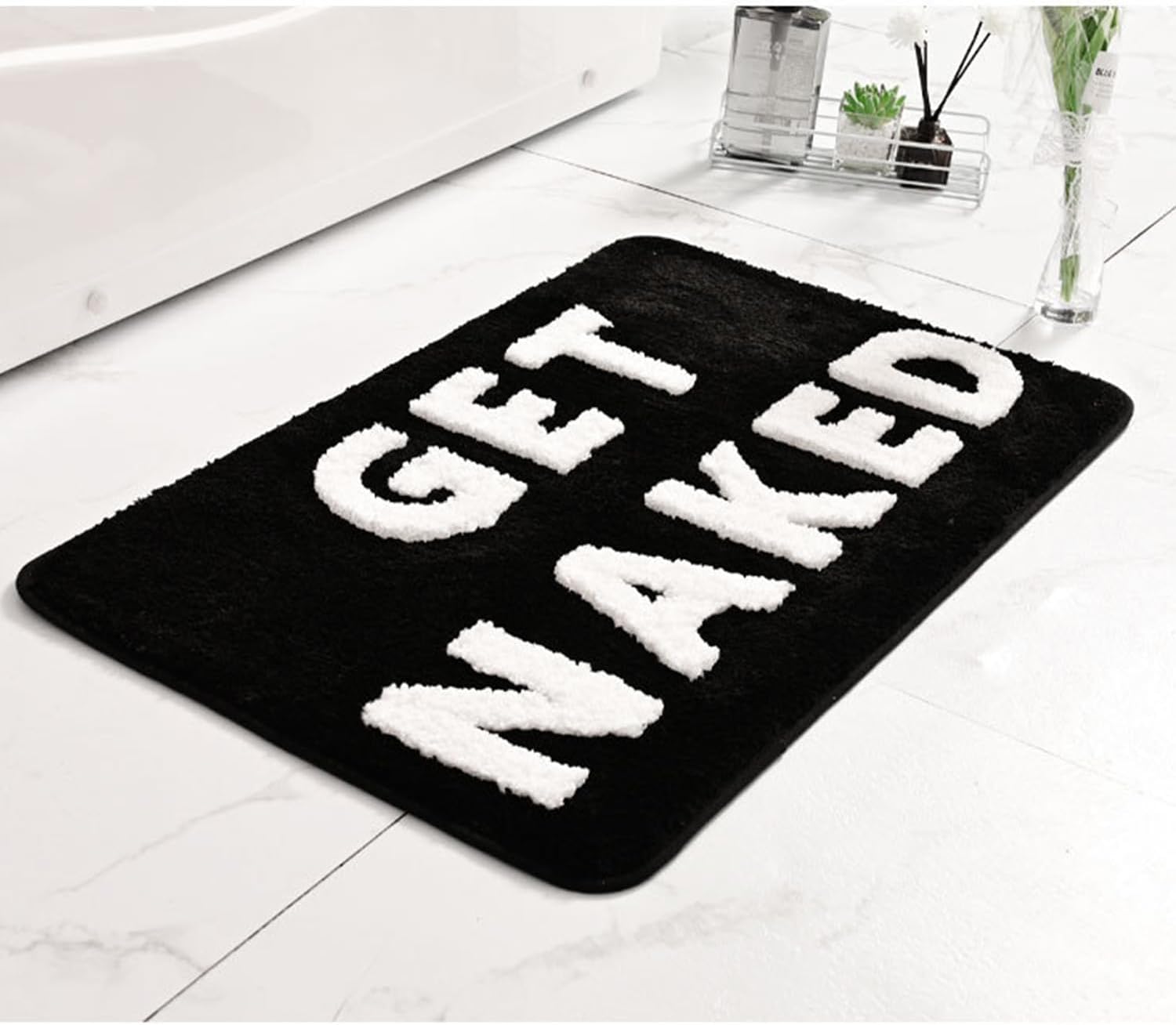 Hi Space Get Naked Bathroom Rugs Mat 31.5x19.7IN Bath Mat for Bathroom Non Slip Machine Washable Soft Absorbent Cute Bath Rug Plush Bath Carpet for Tub Shower Sink Fluffy Entryway Doormat