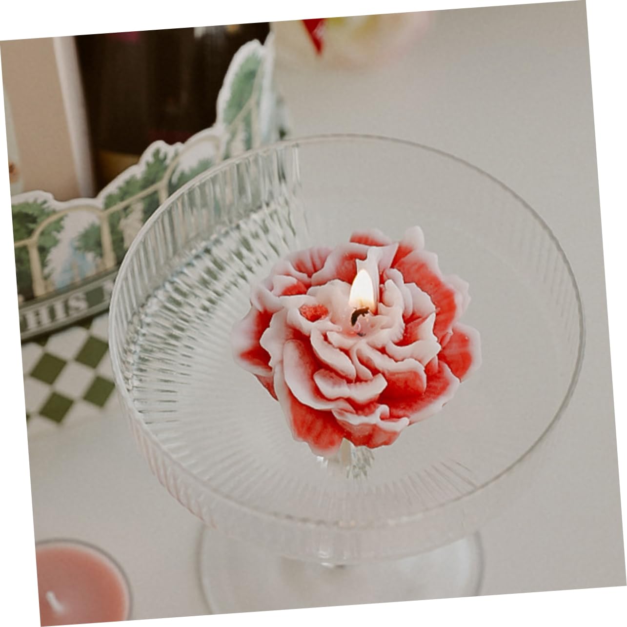 Alipis 16piezas Velas Aromáticas De Flor Velas De Cera Scented Forma De Clavel Decoración para Fiestas y De Día Madre