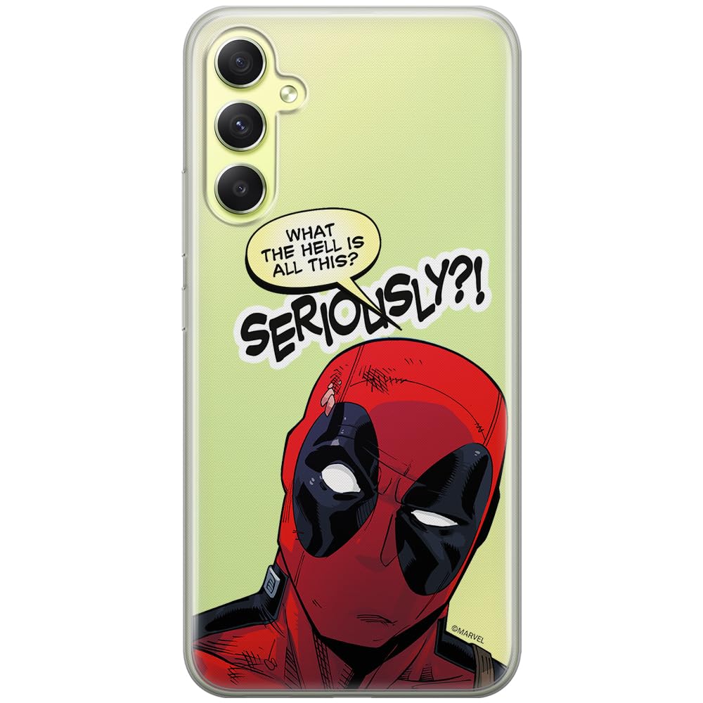 ERT GROUP mobile phone case for Samsung A34 5G original and officially Licensed Marvel pattern Deadpool 010 optimally adapted to the shape of the mobile phone, partially transparent