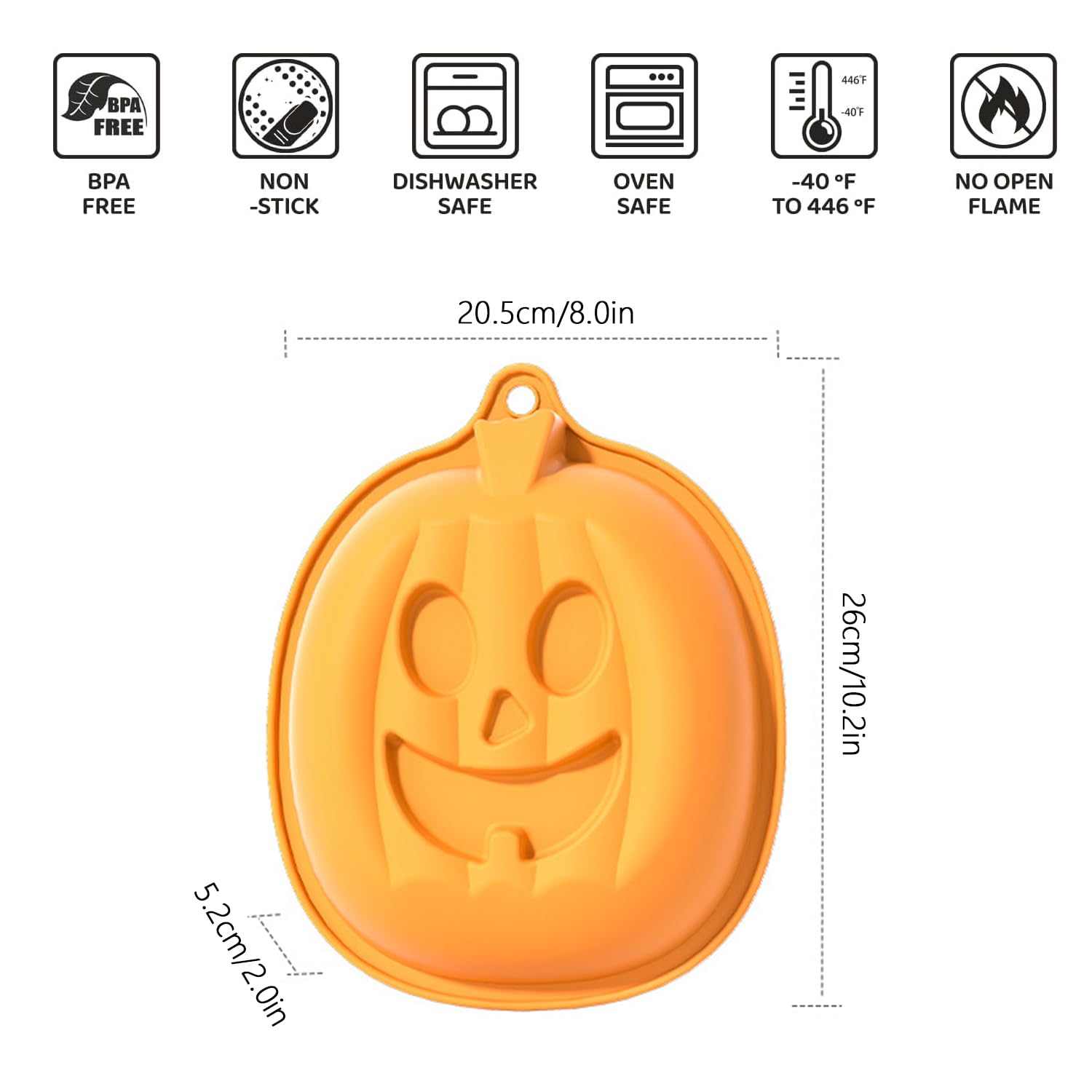Halloween Stampi in Silicone per Dolci, 2 Pezzi Antiaderente