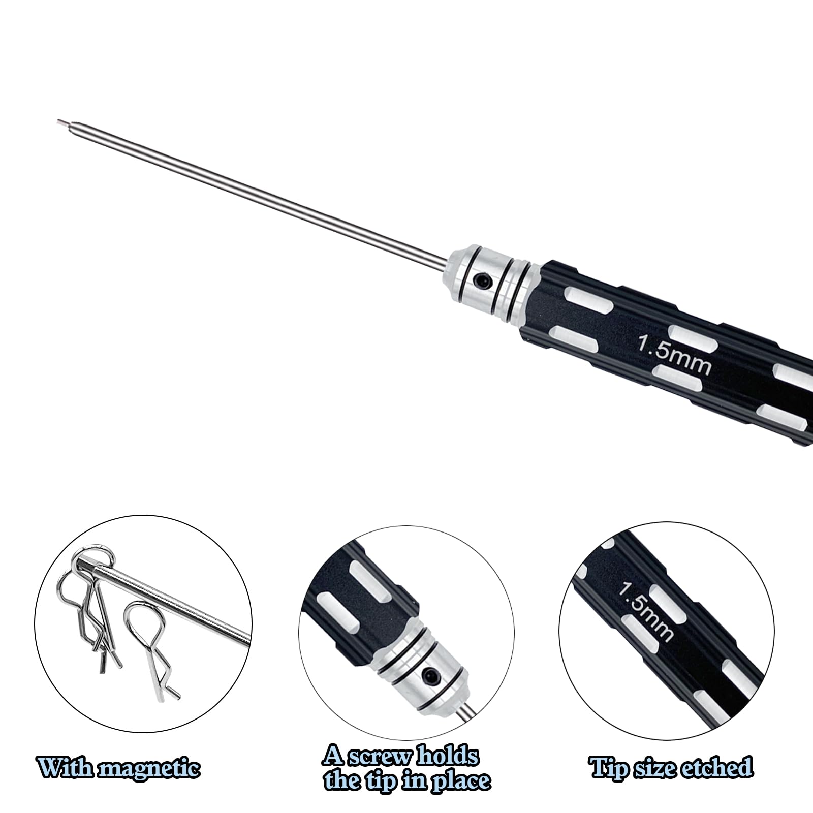 Zestaw narzędzi RC, śrubokręt sześciokątny, zestaw wkrętaków RC 1,5 mm, 2,0 mm, 2,5 mm, 3,0 mm, narzędzia naprawcze do samochodów RC, łodzi, drona, helikoptera (czerwony)