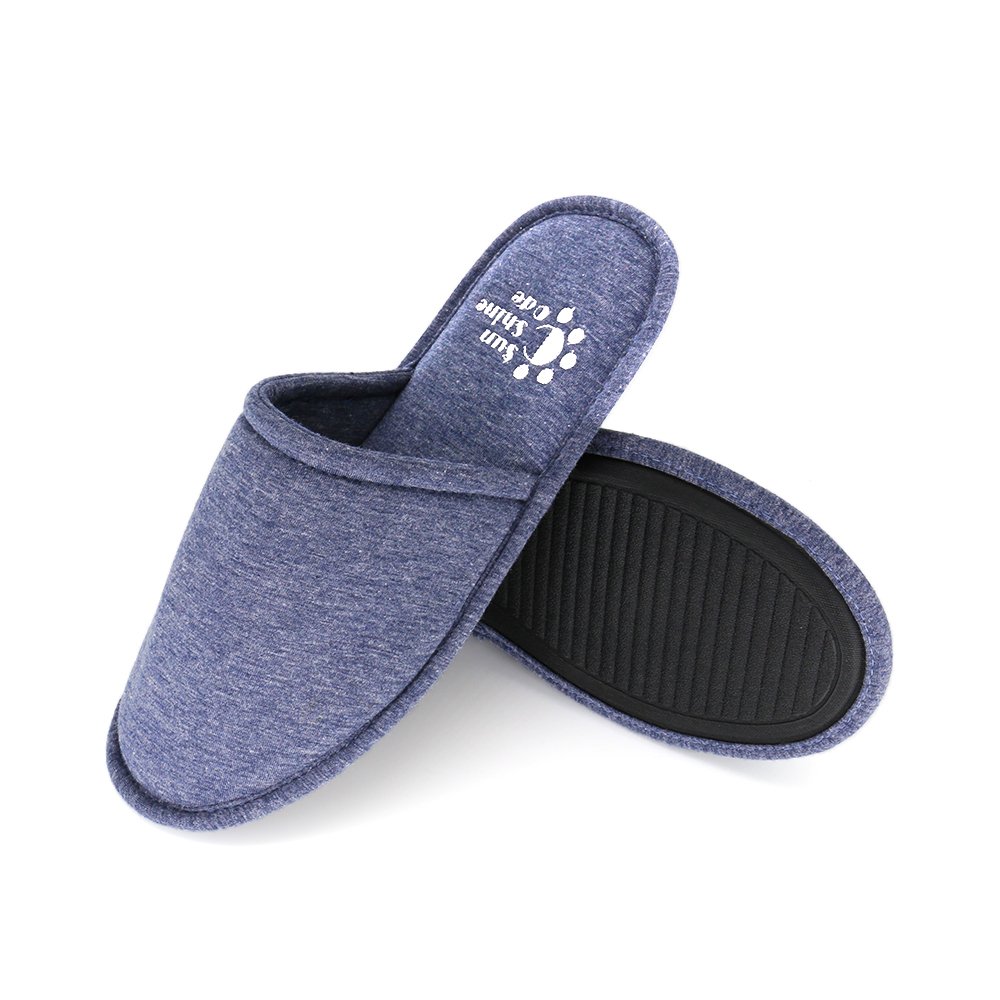 Sunshine Code Men's Memory Foam Cotton Washable Slippers with Matching Travel Bag for Home Hotel Spa Bedroom