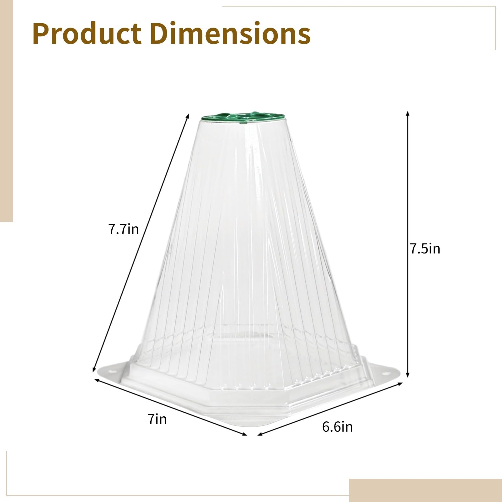 20 pièces Cloches de jardin pour plantes, couvercles de jardin avec évent rotatif, 40 piquets de sol inclus, protecteurs transparents en plastique pour semis et jeunes plants, pour potager et jardin