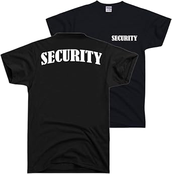 DIRTYRAGZ Mens Official Security Guard Print & Front & Back T-Shirt
