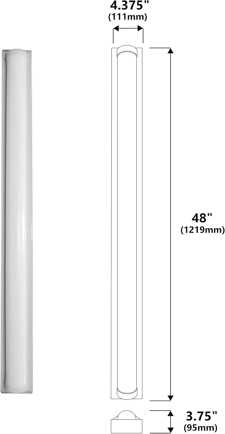 NICOR Lighting 4 Ft. LED Linear Strip Light Fixture in 4000K (LS1-10S-UNV-40), White