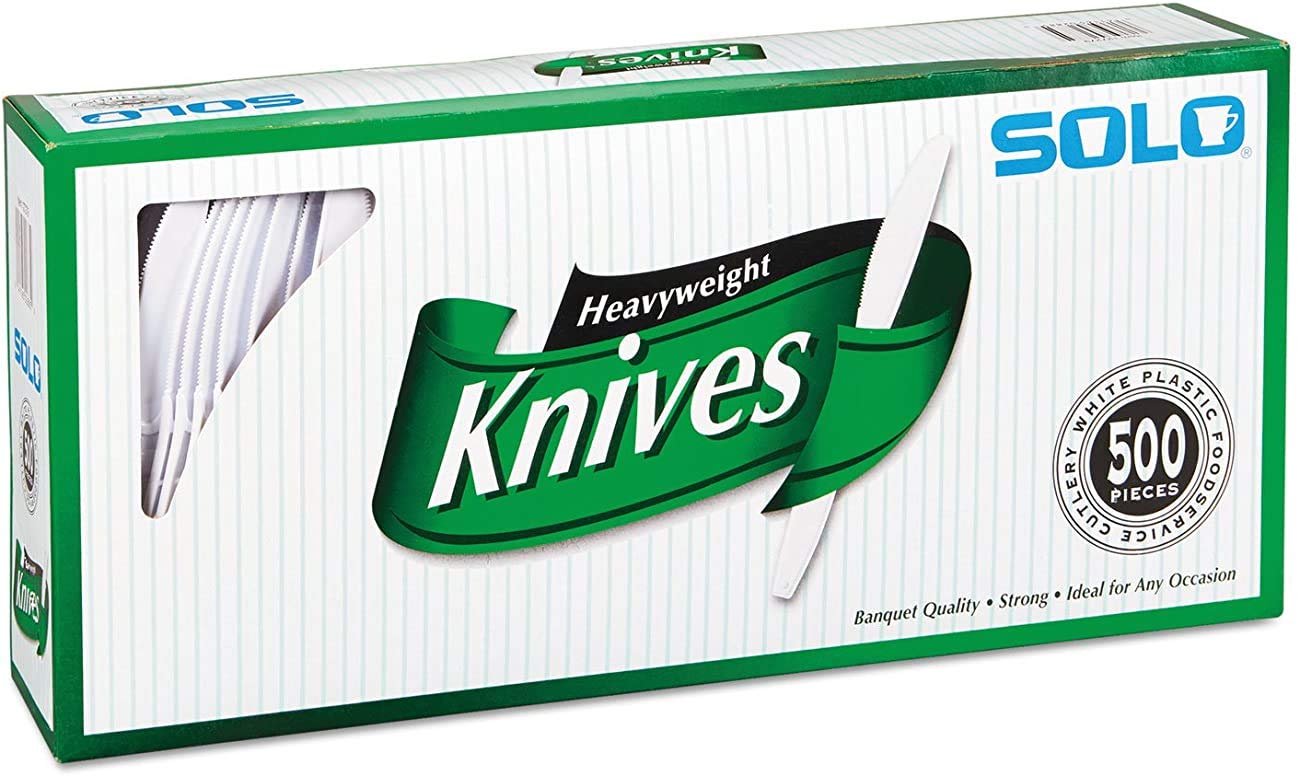 Heavyweight Plastic Cutlery, 500/Carton, Knives, White, 7 in : Health & Household