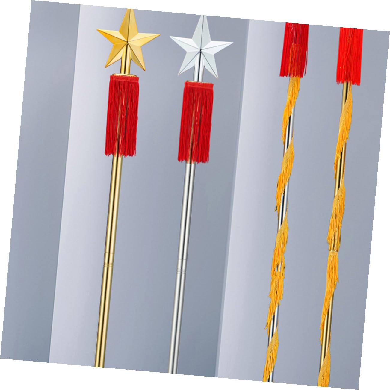 VANZACK Bacchetta da Direttore in Acciaio Inox 90cm Smontabile per Banda Musicale e Sfilate, Accessorio Strumentale Lucidato per Concerti e Spettacoli, Conduttore Musicale Professionale