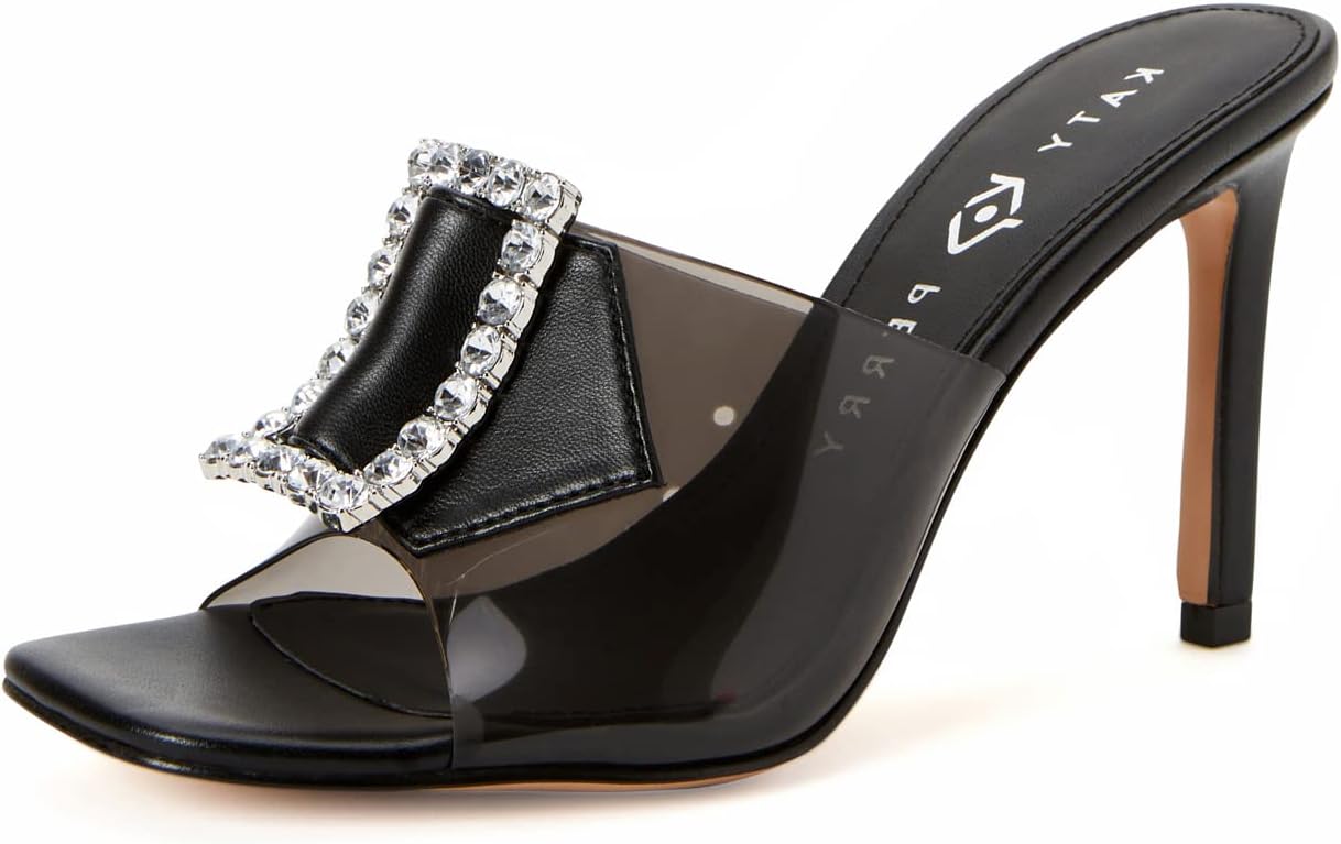 Katy Perry Women's The Lavish Buckle 2048 Heeled Sandal, Black, 11